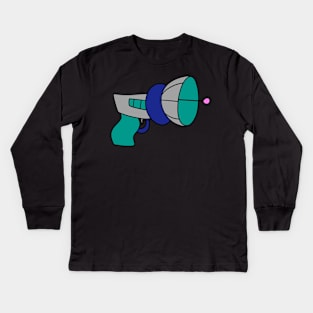 Blue and Green Alien Gun Kids Long Sleeve T-Shirt